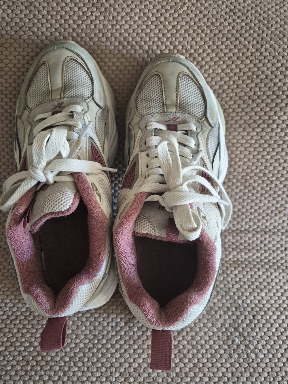 Kids Cream and Dusty Rose Athletic Sneakers
